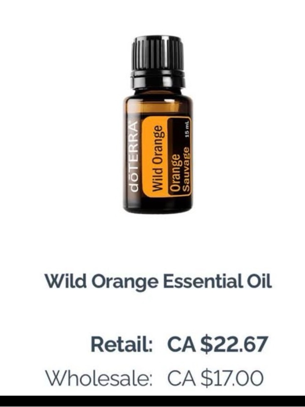 Doterra Wild Orange Serum Bottle - Orange & Black